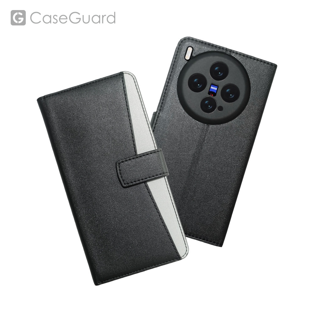 CaseGuard  vivo X300 側掀站立式皮套 黑色