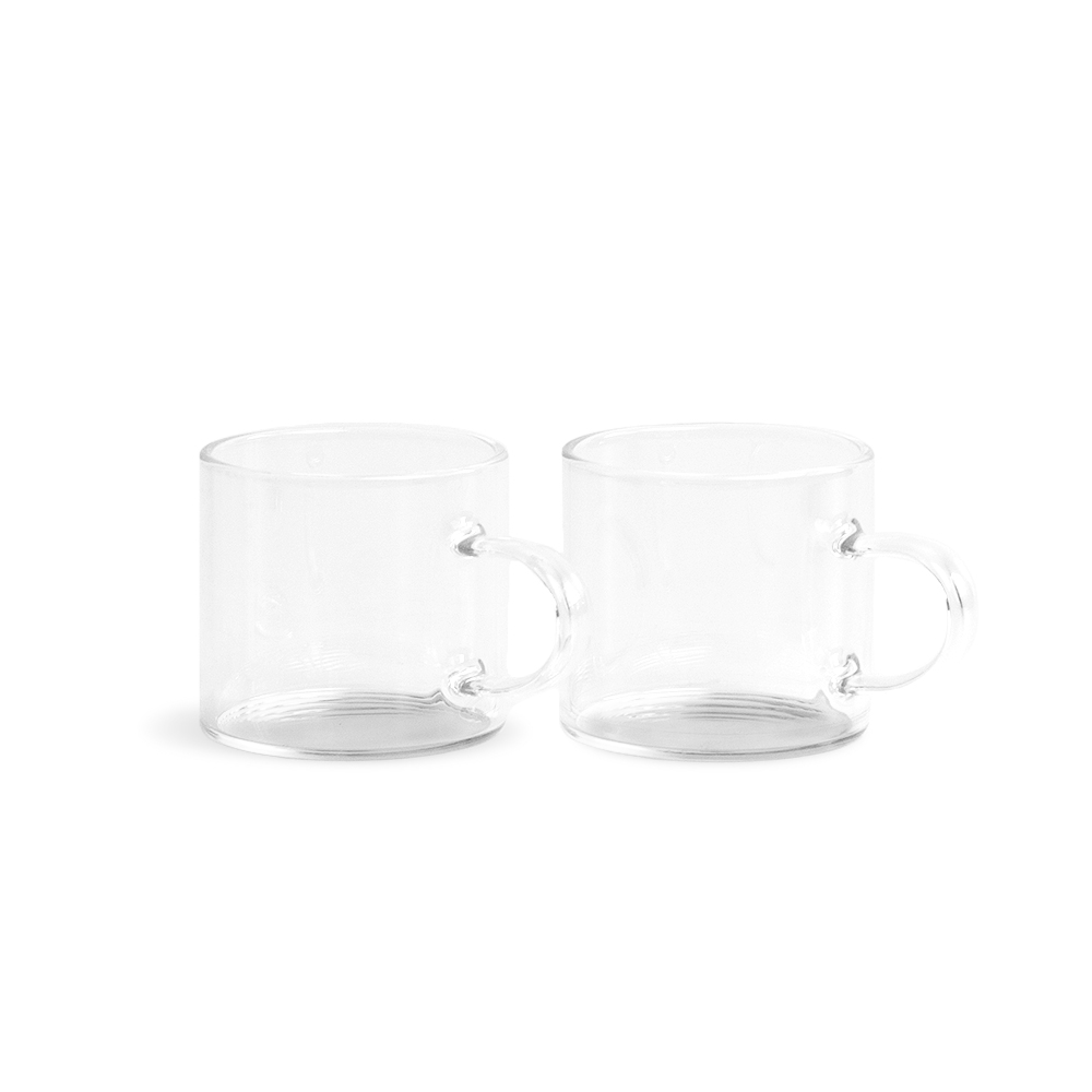 【Matrix】迷你耐熱玻璃馬克杯2入組 80ml-透明