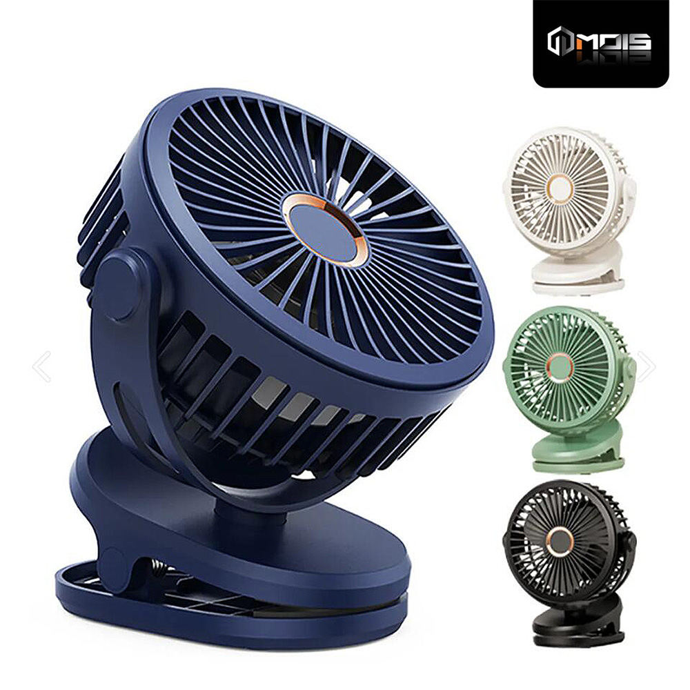 MOIS 摩世 多功能充電風扇7200mAh (可站立/可懸掛/可夾)(黑色)