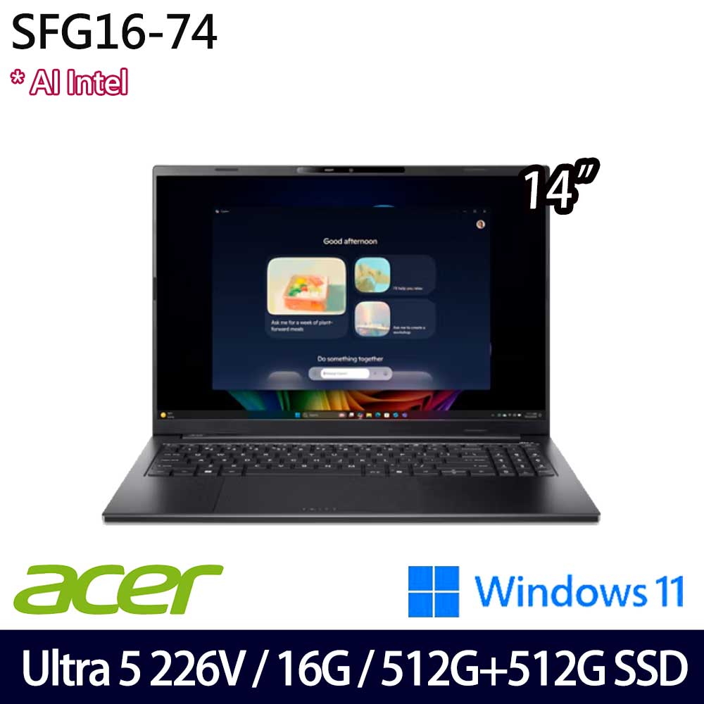 《Acer 宏碁》 SFG16-74-59TK(16吋WUXGA+/Ultra 5 226V/16G/512G+512G/Win11/特仕版)