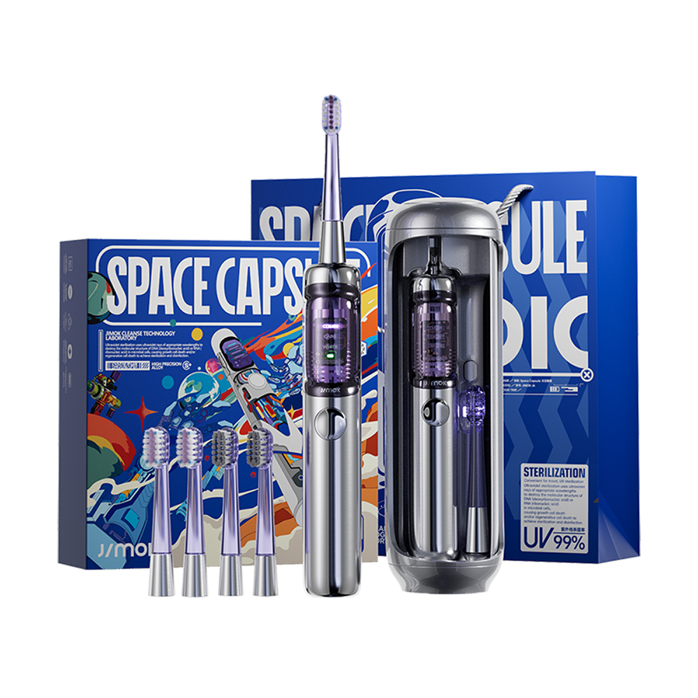 【JIMOK】J6 PRO星際太空艙電動牙刷禮盒-太空銀