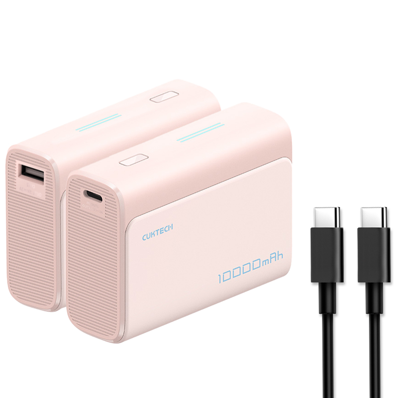 【Wh+CCC標示】CUKTECH 酷態科 PD 30W 口袋型 PD快充 行動電源 10000mAh (PB100S)-粉色