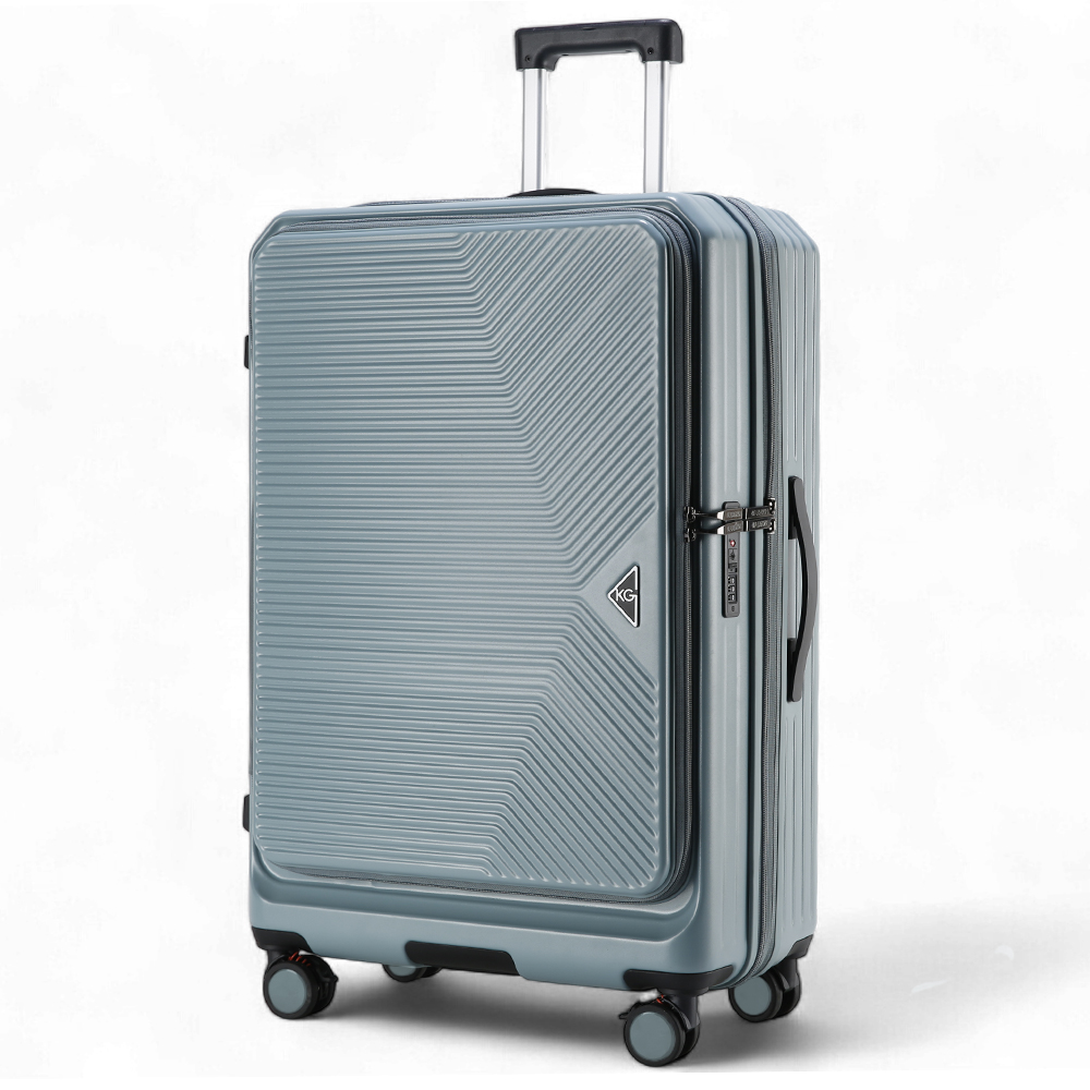 【KeepGoing】光耀之心 雙開式 29吋 多功能防爆防刮行李箱-土耳其藍