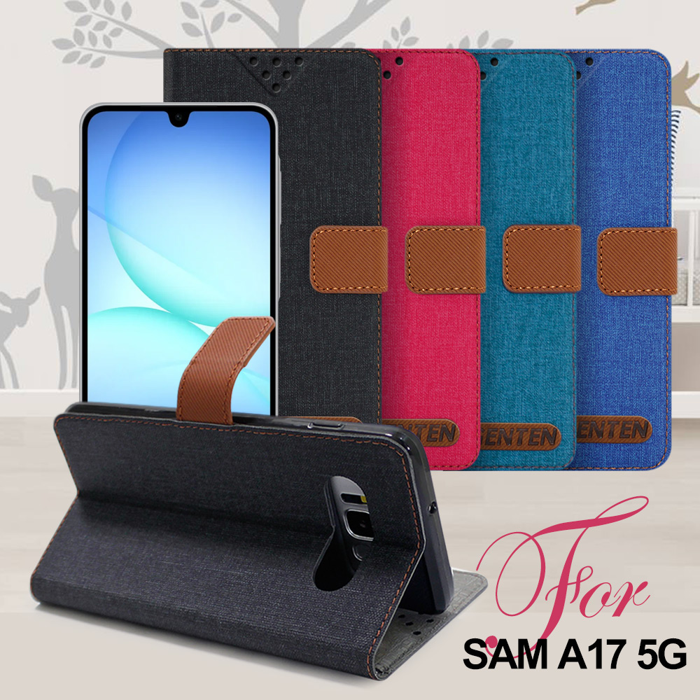 GENTEN Samsung Galaxy A17 5G 自在文青風支架皮套-桃
