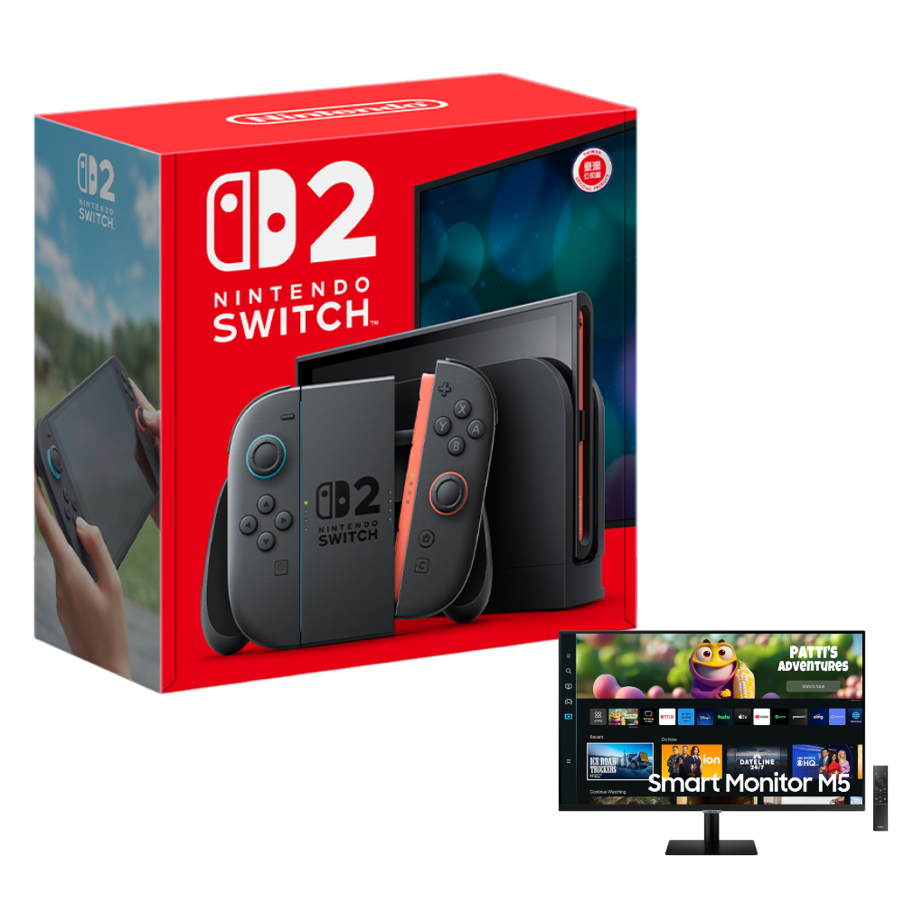 Nintendo Switch 2 主機 (台灣公司貨)+SAMSUNG 三星 27吋智慧聯網螢幕 M5 黑