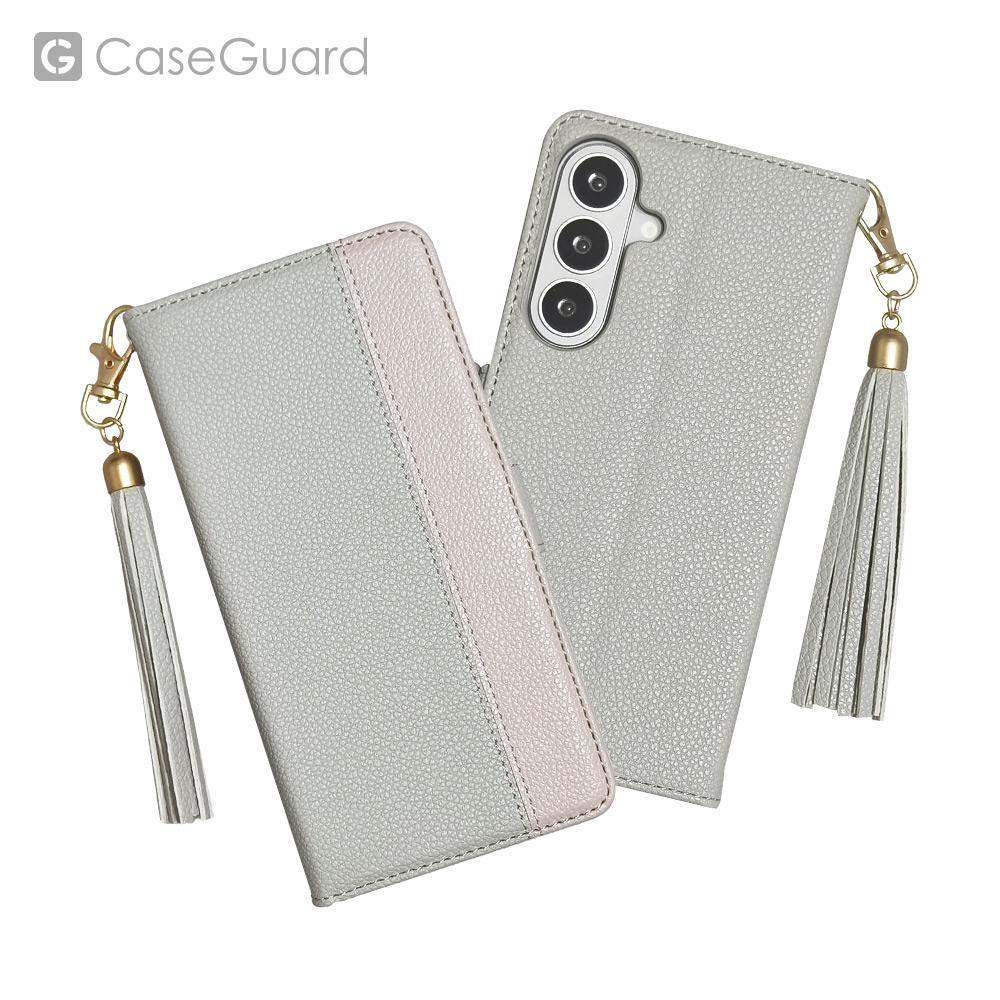 CaseGuard SAMSUNG S26+ 吊飾站立式皮套 灰粉