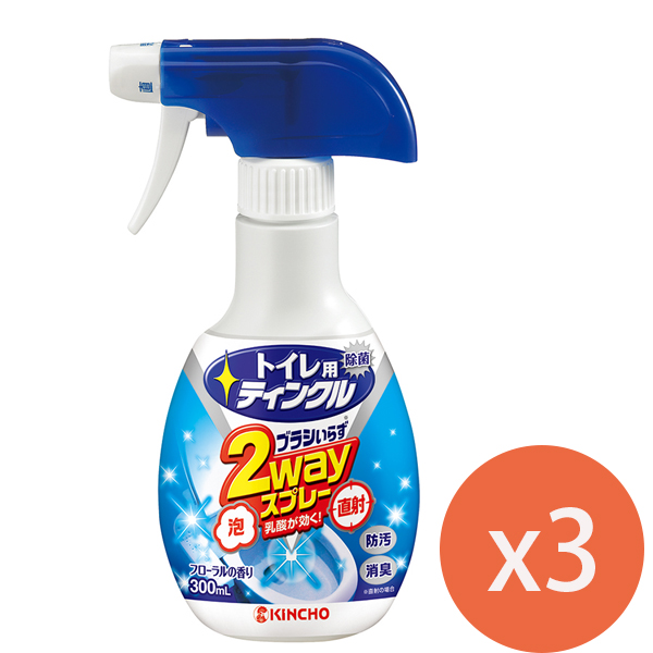 日本KINCHO金鳥馬桶強效清潔-兩用噴劑300ml*3瓶