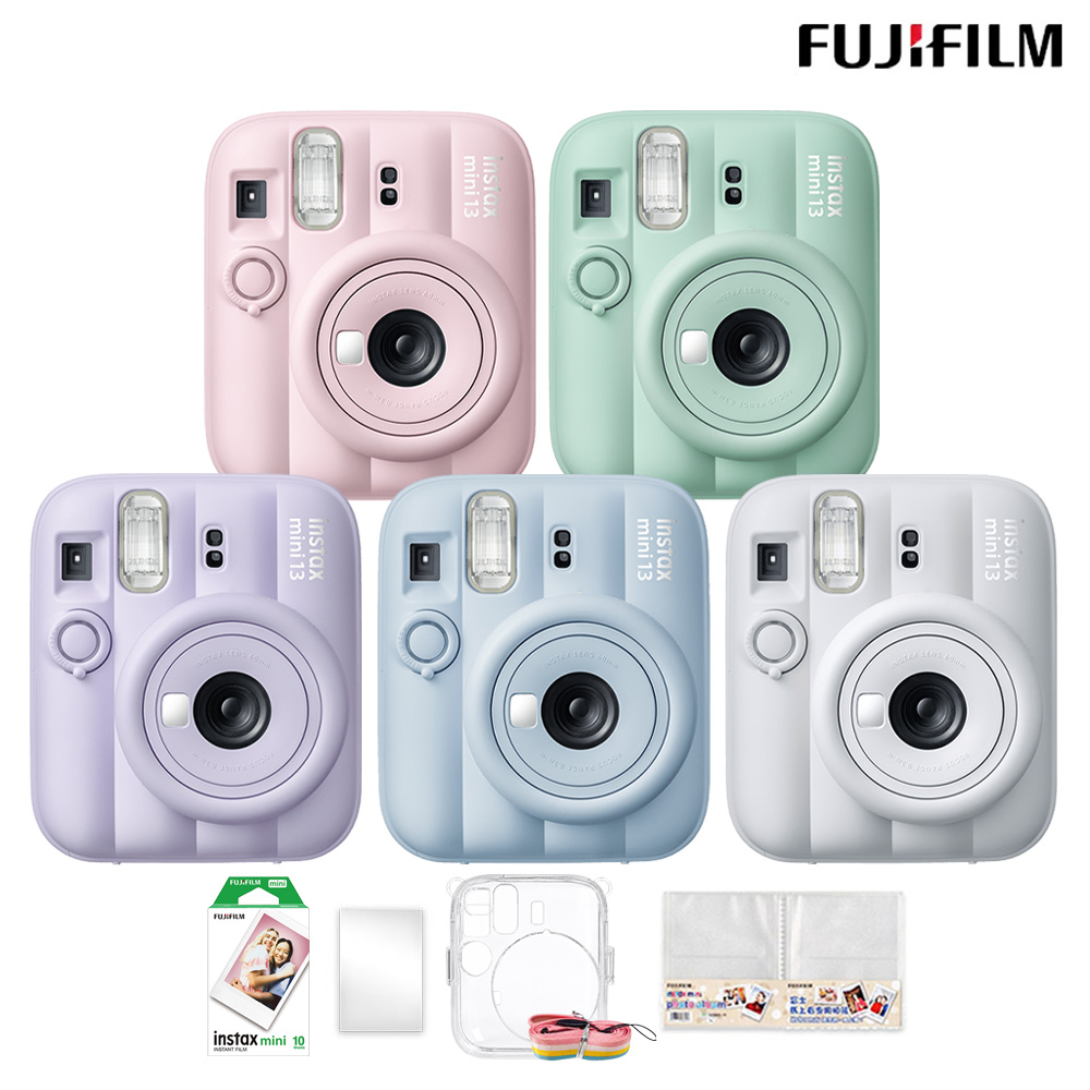 贈水晶殼10張底片組合 FUJIFILM 富士 instax mini 13 拍立得相機 公司貨 - 蜜糖粉