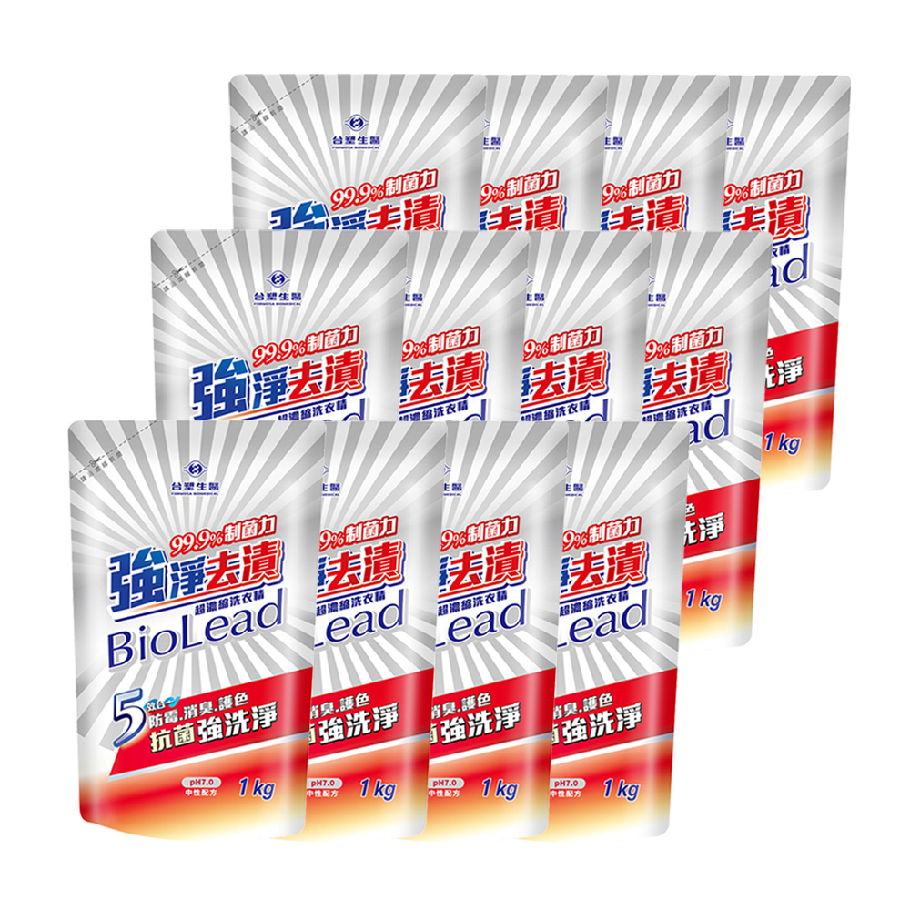 《台塑生醫》BioLead超濃縮強淨去漬洗衣精補充包1kg(12包入)