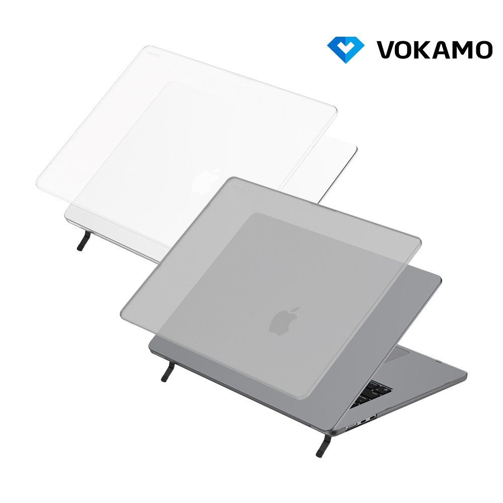 VOKAMO Apple MacBook Air 13 (M2/M3/M4) 防刮支架保護殼(透明)(霧面)