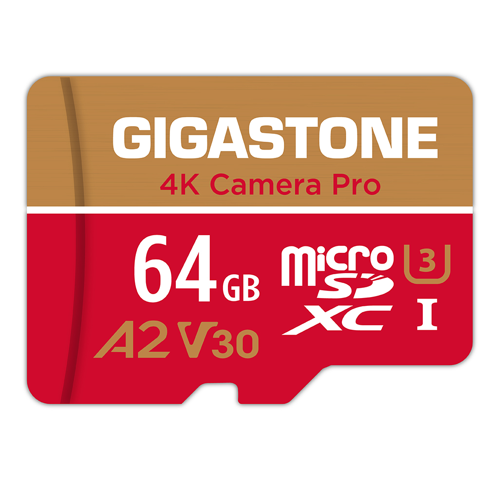 記憶卡 GIGASTONE microSDXC A2 U3 V30 64GB (附轉卡)