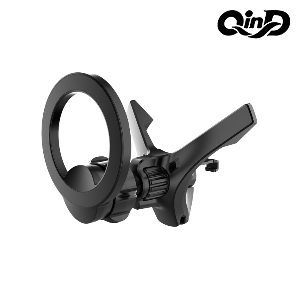 QinD MagSafe 勾式V型車用出風口手機磁吸支架