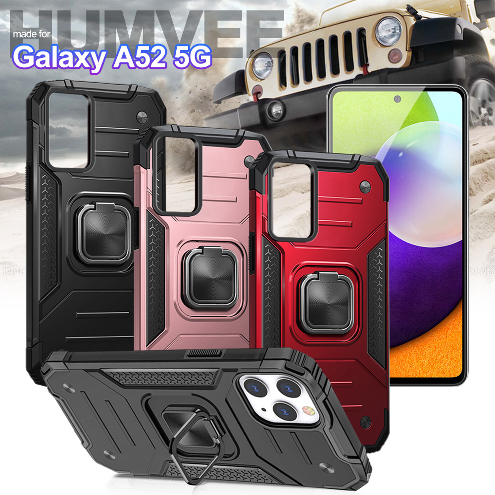 CITY for 三星 Samsung Galaxy A52 5G 個性軍士磁吸防摔手機殼-玫瑰金