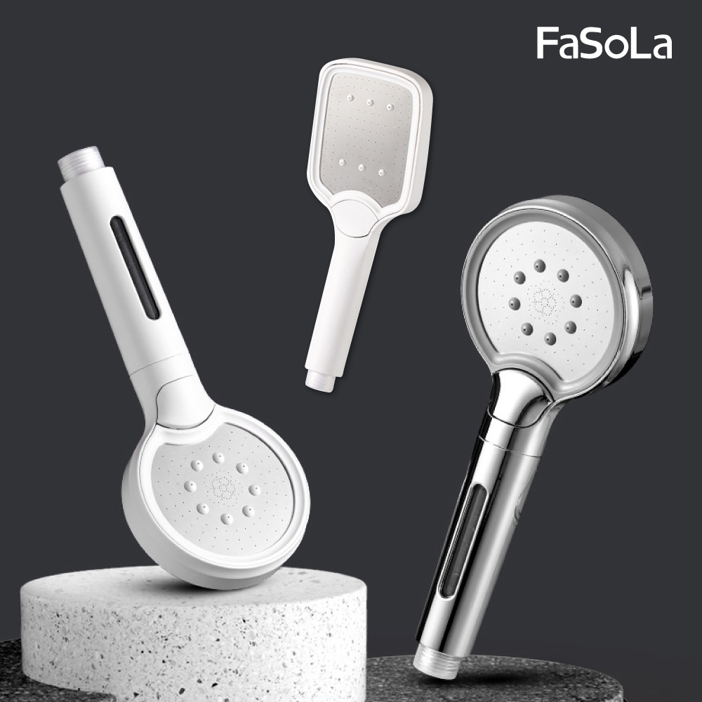 FaSoLa 多段式增壓過濾花灑 加壓蓮蓬頭 方形款-白